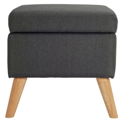 Hygena Lexie Fabric Storage Footstool - Light Grey.